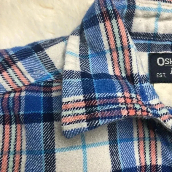 OshKosh Plaid Flannel Button-Up Shirt  Size 3T - Picture 3 of 16